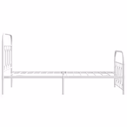 vidaXL Metal Bed Frame with Headboard and Footboard Bed Base Black 120x200 cm - white, 90 x 200 cm/ with headboard & footboard - Additional view 4