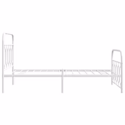 vidaXL Metal Bed Frame with Headboard and Footboard Bed Base Black 120x200 cm - white, 107 x 203 cm/ with headboard & footboard - Additional view 4
