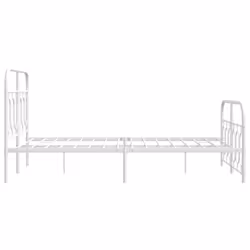 vidaXL Metal Bed Frame with Headboard and Footboard Bed Base Black 120x200 cm - white, 120 x 190 cm/ with headboard & footboard - Additional view 4