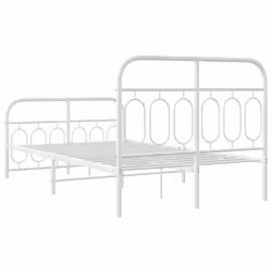 vidaXL Metal Bed Frame with Headboard and Footboard Bed Base Black 120x200 cm - white, 120 x 190 cm/ with headboard & footboard - Additional view 5