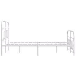 vidaXL Metal Bed Frame with Headboard and Footboard Bed Base Black 120x200 cm - white, 120 x 200 cm/ with headboard & footboard - Additional view 4