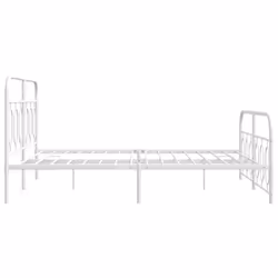 vidaXL Metal Bed Frame with Headboard and Footboard Bed Base Black 120x200 cm - white, 135 x 190 cm/ with headboard & footboard - Additional view 4