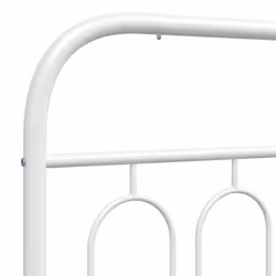 vidaXL Metal Bed Frame with Headboard and Footboard Bed Base Black 120x200 cm - white, 140 x 190 cm/ with headboard & footboard - Additional view 6