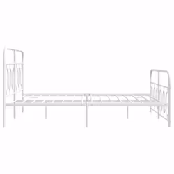 vidaXL Metal Bed Frame with Headboard and Footboard Bed Base Black 120x200 cm - white, 140 x 200 cm/ with headboard & footboard - Additional view 4