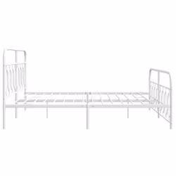 vidaXL Metal Bed Frame with Headboard and Footboard Bed Base Black 120x200 cm - white, 183 x 213 cm/ with headboard & footboard - Additional view 4