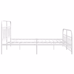 vidaXL Metal Bed Frame with Headboard and Footboard Bed Base Black 120x200 cm - white, 193 x 203 cm/ with headboard & footboard - Additional view 4