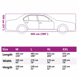 vidaXL Car Cover for Sedan with Buckle Straps Full Waterproof Cover Silver L - Additional view 10