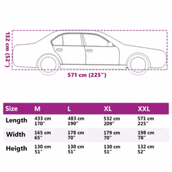vidaXL Car Cover for Sedan with Buckle Straps Full Waterproof Cover Silver XXL - Additional view 10