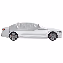 vidaXL Half Car Cover with Hooks Waterproof UV Protection Sedan Cover Silver M - Additional view 4