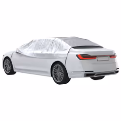 vidaXL Half Car Cover with Hooks Waterproof UV Protection Sedan Cover Silver M - Additional view 5