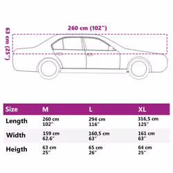 vidaXL Half Car Cover with Hooks Waterproof UV Protection Sedan Cover Silver M - Additional view 9