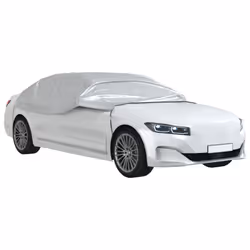 vidaXL Half Car Cover with Hooks Waterproof UV Protection Sedan Cover Silver L