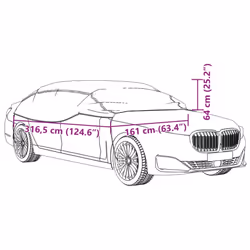 vidaXL Half Car Cover & Hooks Waterproof UV Protection Sedan Cover Silver XL