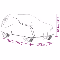 vidaXL Car Cover Weatherproof UV Protection Coverage Cover Nonwoven Fabric - 439 x 183.5 x 143.5 cm - Additional view 9