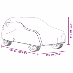 vidaXL Car Cover Weatherproof UV Protection Coverage Cover Nonwoven Fabric - 481 x 191 x 145 cm - Additional view 9