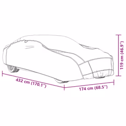 vidaXL Car Cover for Sedan Hail Protection Full Waterproof M Grey and Silver