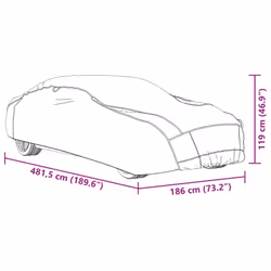 vidaXL Car Cover for Sedan Hail Protection Full Waterproof L Grey and Silver