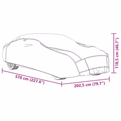 vidaXL Car Cover for Sedan Hail Protection Full Waterproof XXL Grey and Silver