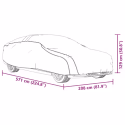 vidaXL Car Cover for Sedan with Buckle Straps Full Waterproof Silver M PEVA