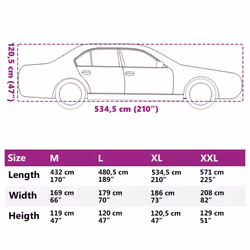 vidaXL Car Cover for Sedan with Buckle Straps Full Waterproof Silver XL PEVA - Additional view 10