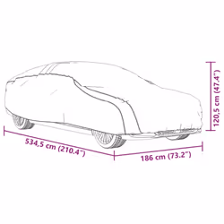 vidaXL Car Cover for Sedan with Buckle Straps Full Waterproof Silver XL PEVA - Additional view 9