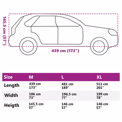 vidaXL Car Cover for SUV with Buckle Straps Full Waterproof Silver M PEVA - Additional view 10