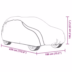 vidaXL Car Cover for SUV with Buckle Straps Full Waterproof Silver M PEVA - Additional view 9