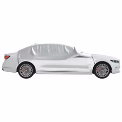 vidaXL Half Car Cover&Hooks Waterproof UV Protection Sedan Cover Silver L PEVA - Additional view 4