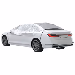 vidaXL Half Car Cover&Hooks Waterproof UV Protection Sedan Cover Silver L PEVA - Additional view 5