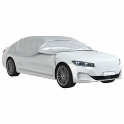 vidaXL Half Car Cover with Hooks UV Protection Sedan Cover Silver XL PEVA