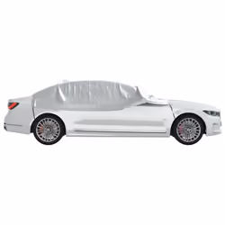 vidaXL Half Car Cover with Hooks UV Protection Sedan Cover Silver XL PEVA - Additional view 4