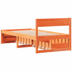 vidaXL Bed Frame with Drawers Bed Base Mattress Foundation Solid Wood Pine - wax brown, 90 x 190 cm - Additional view 5