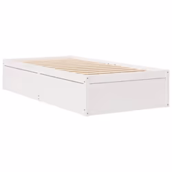 vidaXL Bed Frame Home Bed Base Bedstead Mattress Foundation Solid Wood Pine - White, 100 x 200 cm