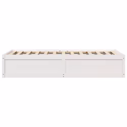 vidaXL Bed Frame Home Bed Base Bedstead Mattress Foundation Solid Wood Pine - white, 90 x 200 cm - Additional view 4