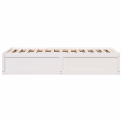 vidaXL Bed Frame Home Bed Base Bedstead Mattress Foundation Solid Wood Pine - white, 90 x 190 cm - Additional view 4