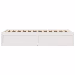 vidaXL Bed Frame Home Bed Base Bedstead Mattress Foundation Solid Wood Pine - white, 75 x 190 cm - Additional view 4
