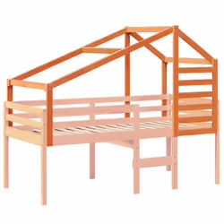 vidaXL Kids' Bed Roof Kids Bed Canopy Wax Brown 198x87x113 cm Solid Wood Pine - Additional view 2