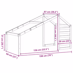 vidaXL Kids' Bed Roof Bed Canopy Rooftop White 198x97x113 cm Solid Wood Pine - Additional view 8