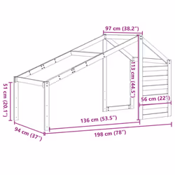 vidaXL Kids' Bed Roof Kids Bed Canopy Wax Brown 198x97x113 cm Solid Wood Pine - Additional view 8