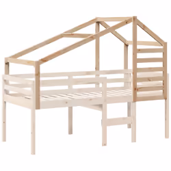 vidaXL Kids' Bed Roof Bed Canopy Bed Rooftop 188x97x113 cm Solid Wood Pine - Additional view 2