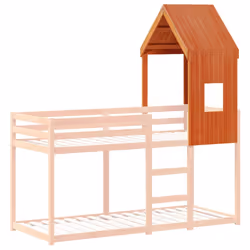vidaXL Kids' Bed Roof Bed Canopy Wax Brown 60x89x134.5 cm Solid Wood Pine - Additional view 2