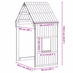 vidaXL Kids' Bed Roof Bed Canopy Rooftop White 60x99x139.5 cm Solid Wood Pine - Additional view 3