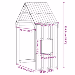 vidaXL Kids' Bed Roof Bed Canopy Bed Rooftop 55x99x139.5 cm Solid Wood Pine - Additional view 3
