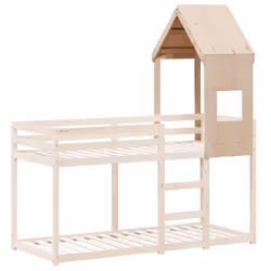 vidaXL Kids' Bed Roof Bed Canopy Bed Rooftop 55x84x132 cm Solid Wood Pine - Additional view 2