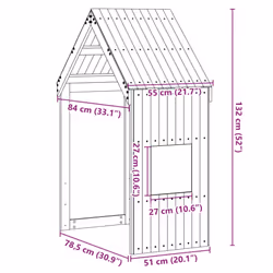 vidaXL Kids' Bed Roof Bed Canopy Bed Rooftop 55x84x132 cm Solid Wood Pine - Additional view 3