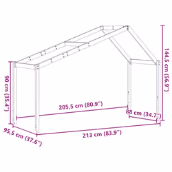 vidaXL Kids' Bed Roof Kids Bed Canopy White 213x95.5x144.5 cm Solid Wood Pine - Additional view 3