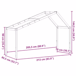 vidaXL Kids' Bed Roof Bed Canopy Bed Rooftop 213x85.5x144.5 cm Solid Wood Pine - Additional view 8
