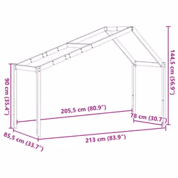 vidaXL Kids' Bed Roof Kids Bed Canopy White 213x85.5x144.5 cm Solid Wood Pine - Additional view 3