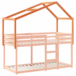 vidaXL Kids' Bed Roof Bed Canopy Wax Brown 213x85.5x144.5 cm Solid Wood Pine - Additional view 2
