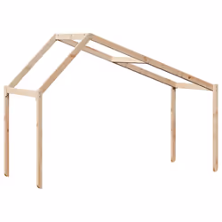 vidaXL Kids' Bed Roof Bed Canopy Bed Rooftop 203x95.5x142 cm Solid Wood Pine - Additional view 5